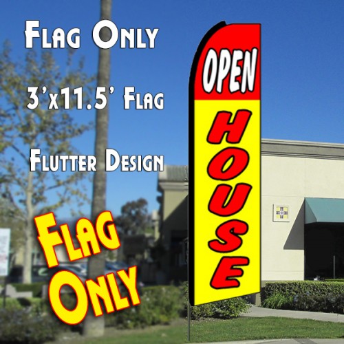Open House (Yellow/Red)  Windless Advertising Feather Flag Only