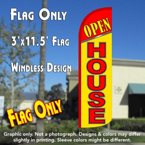 Open House (Red/Yellow)  Windless Advertising Feather Flag Only