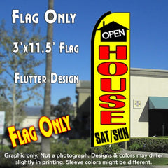 Open House Sat/Sun (Yellow)  Windless Advertising Feather Flag Only