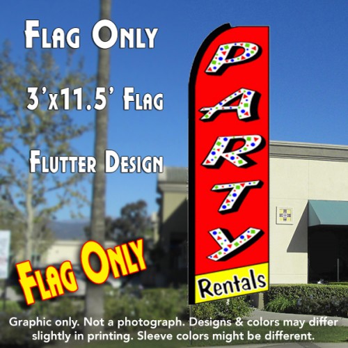 Party Rentals (Red/Yellow)  Windless Advertising Feather Flag Only