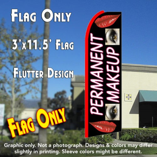 Permanent Makeup (Black)  Windless Advertising Feather Flag Only