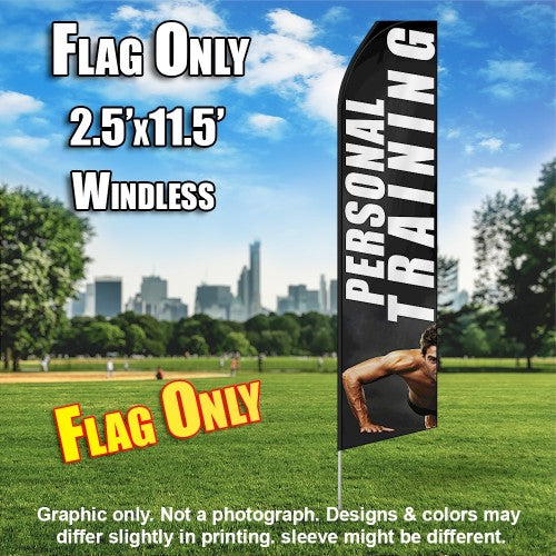 Personal Training (Black And White)   Windless Advertising Feather Flag Only