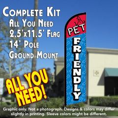 Pet Friendly  Windless Advertising Feather Flag Kit  (Flag, Pole, & Ground Spike) 14 Feet Outdoor Flags