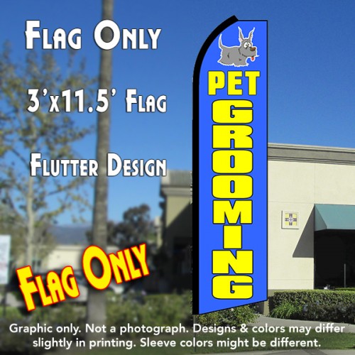 Pet Grooming (Blue)  Windless Advertising Feather Flag Only