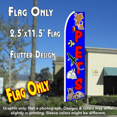Pets (Blue) Windless Advertising Feather Flag Only