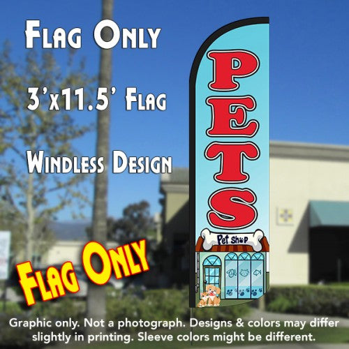 Pets  Windless Advertising Feather Flag Only