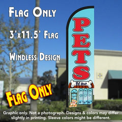 Pets  Windless Advertising Feather Flag Only