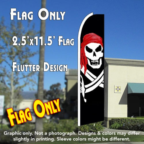 Pirate (Red Bandana) Windless Advertising Feather Flag Only