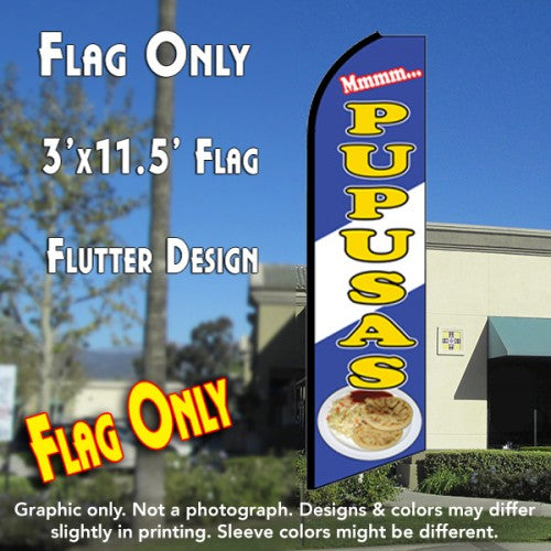 Pupusas (Blue/White)  Windless Advertising Feather Flag Only