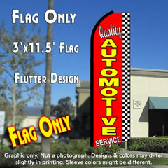 Quality Automotive Service (Checkered)  Windless Advertising Feather Flag Only