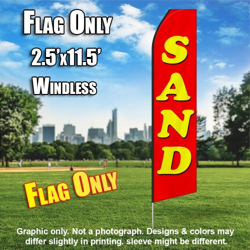 Sand (Red/Yellow Letters)   Windless Advertising Feather Flag Only