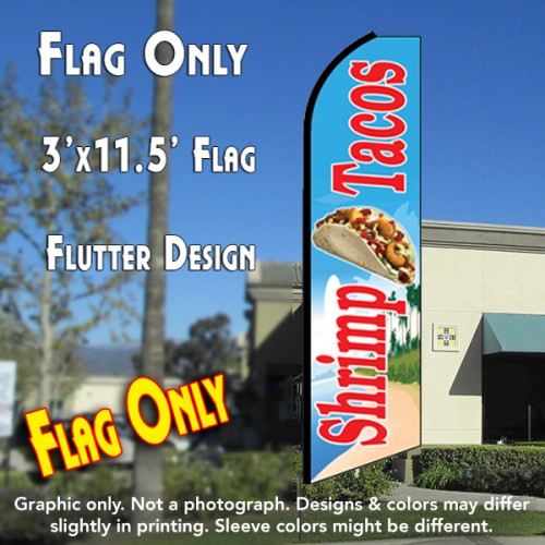 Shrimp Tacos (Blue)  Windless Advertising Feather Flag Only
