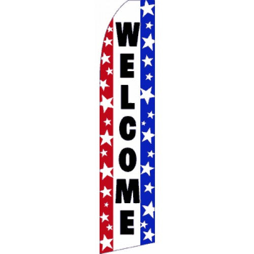 Welcome (Stars) Windless Advertising Feather Flag Only