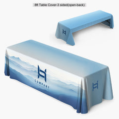 8ft Table Cover 3 Sided (Open Back)