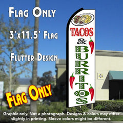 Tacos & Burritos (White)  Windless Advertising Feather Flag Only