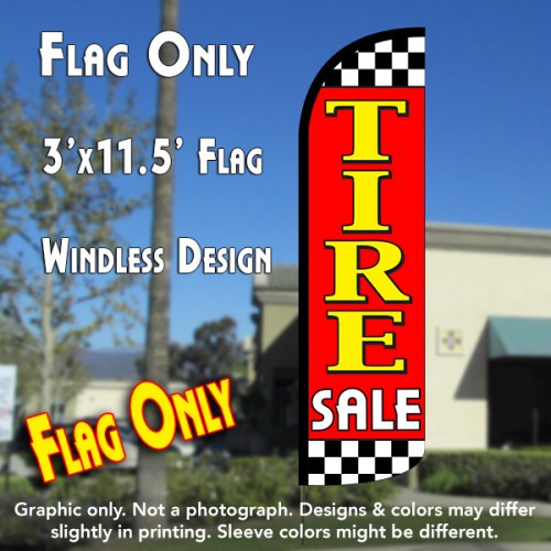 Tire Sale (Red/Checkered)  Windless Advertising Feather Flag Only