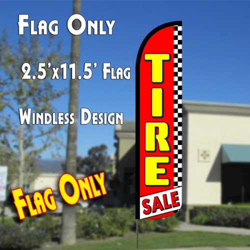 Tire Sale (Red/Checkered)  Windless Advertising Feather Flag Only