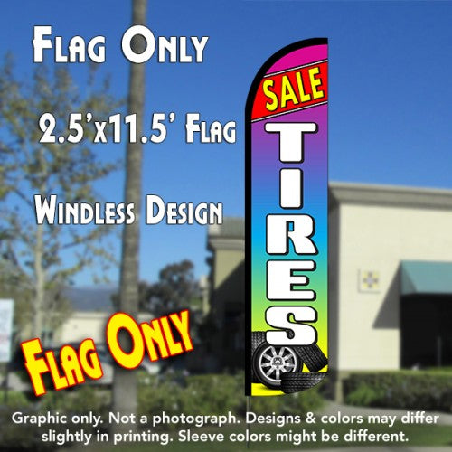 Tires Sale (Red/Multicolor)  Windless Advertising Feather Flag Only