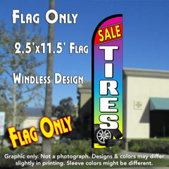 Tires Sale (Red/Multicolor)  Windless Advertising Feather Flag Only