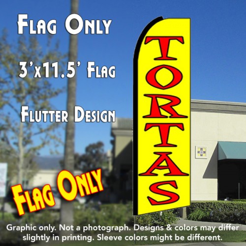 Tortas (Yellow)  Windless Advertising Feather Flag Only