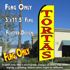 Tortas (Yellow)  Windless Advertising Feather Flag Only