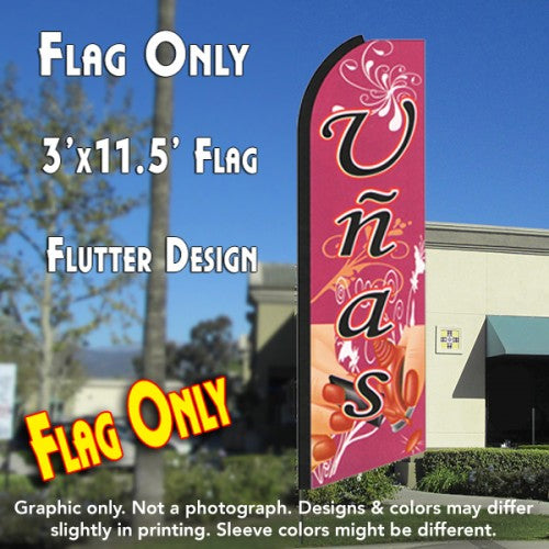 Uñas (Nails)  Windless Advertising Feather Flag Only