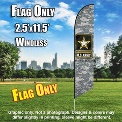 Army With Camo  Windless Advertising Feather Flag Only