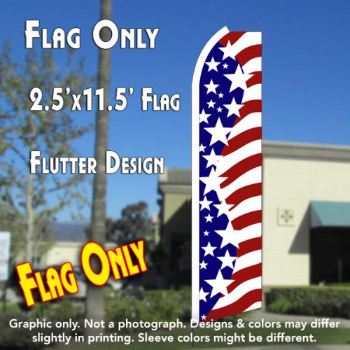 Usa American Stars  Windless Advertising Feather Flag Only
