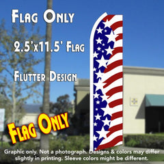 Usa American Stars  Windless Advertising Feather Flag Only