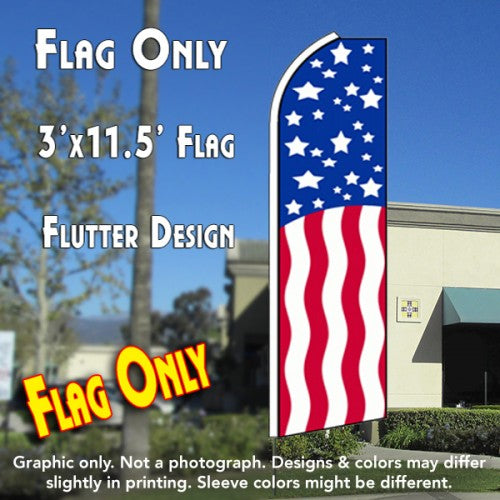 Usa Patriotic  Windless Advertising Feather Flag Only