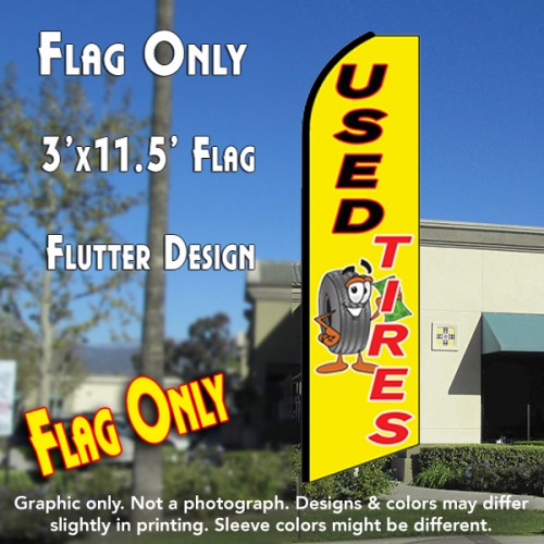 Used Tires (Yellow)  Windless Advertising Feather Flag Only