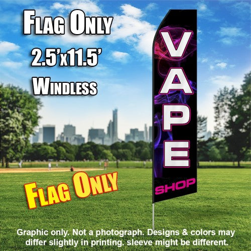 Vape Shop (Black/Pinksmoke)  Windless Advertising Feather Flag Only