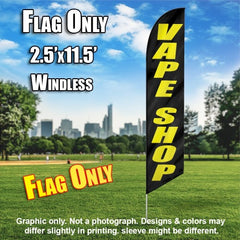Vape Shop Black / Yellow  Windless Advertising Feather Flag Only