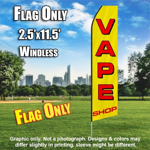 Vape Shop (Yellow/Red)  Windless Advertising Feather Flag Only