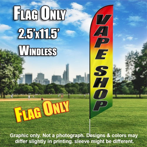 Vape Shop (Yellow/Green/Red)  Windless Advertising Feather Flag Only
