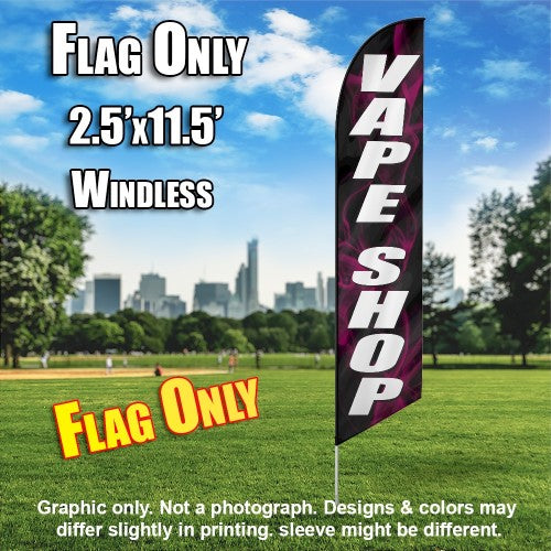 Vape Shop (Black / White Pink Smoke)   Windless Advertising Feather Flag Only