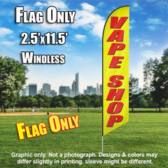 Vape Shop Yellow/Red  Windless Advertising Feather Flag Only