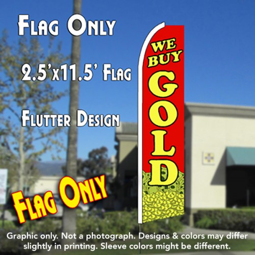 We Buy Gold (Coins) Windless Advertising Feather Flag Only