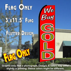 We Buy Gold (Red/Gold)  Windless Advertising Feather Flag Only
