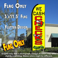 We Cash Checks (Yellow)  Windless Advertising Feather Flag Only