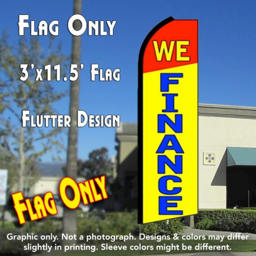 We Finance (Red/Yellow)  Windless Advertising Feather Flag Only