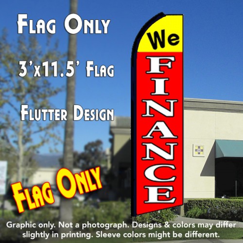 We Finance (Yellow/Red)  Windless Advertising Feather Flag Only