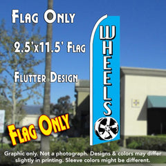 Wheels (Blue) Windless Advertising Feather Flag Only