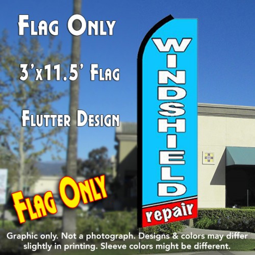 Windshield Repair (Blue/Red)  Windless Advertising Feather Flag Only