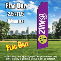 Zumba Fitness  Only Windless Advertising Feather Flag Only